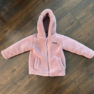 Eddie Bauer lavender Sherpa hooded jacket size 4 XXS